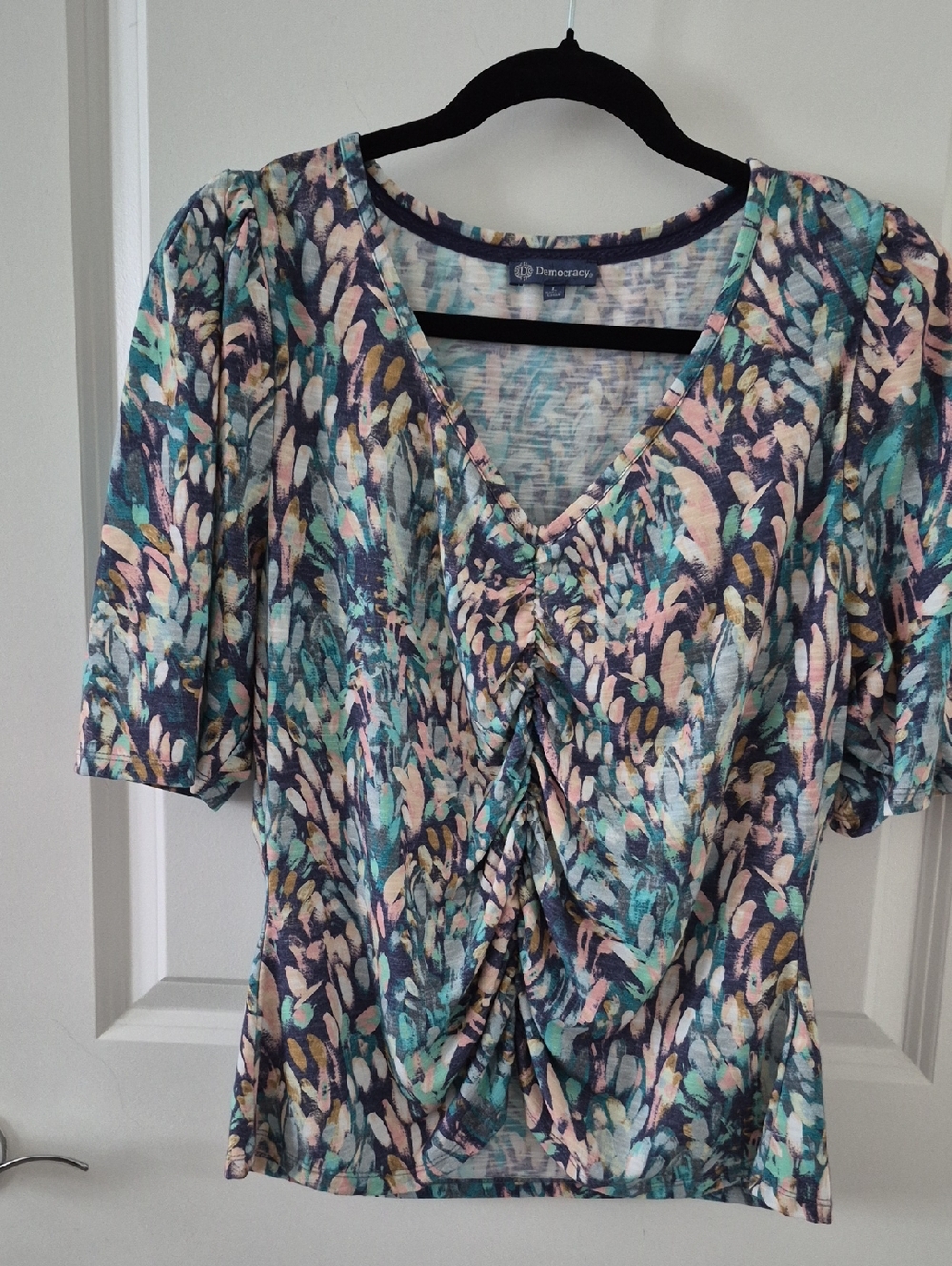 Democracy Multi-colored Ruched Top